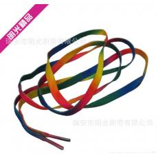 廠家 專(zhuān)業(yè)定做彩虹鞋帶 彩色鞋帶 七彩鞋帶 有光澤，手感光滑柔軟