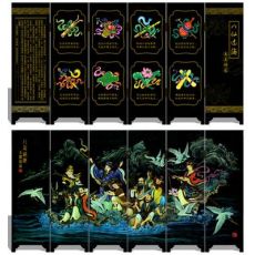 漆器仿古小屏風 006 八仙過海 工藝品 外事商務(wù)禮品
